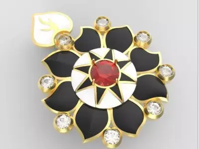 Sunflower pendant 3D print model