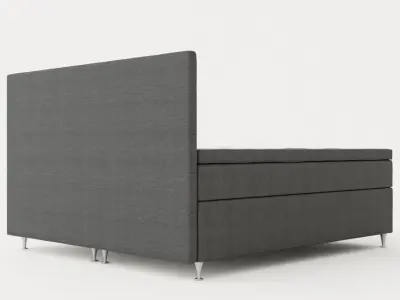Joluma Complete Bed Package Continental Bed 180x200 Darkgr Low-poly 3D model
