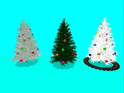  Textured Christmas Tree Low-poly 3D model