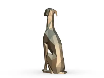 Italian Greyhound low poly 3D print model
