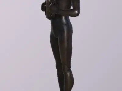 Metal Statue Low-poly 3D model