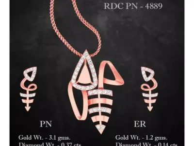 Pendant Earrings combo - 4889 3D print model