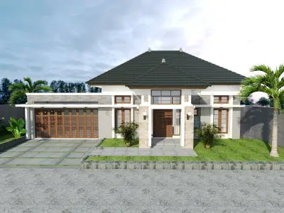 minimalist house exterior Design  3D print model