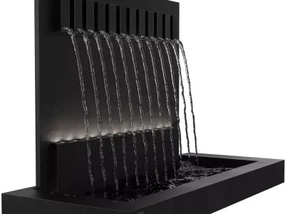 Modern Waterfall Wall Fountain Low-poly 3D model