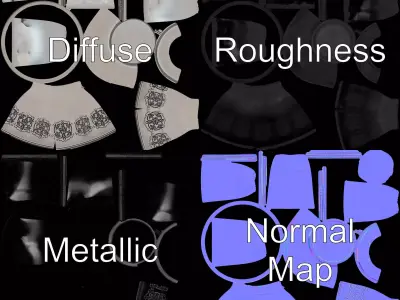 Ornate Silver Chalice model pack Low-poly 3D model