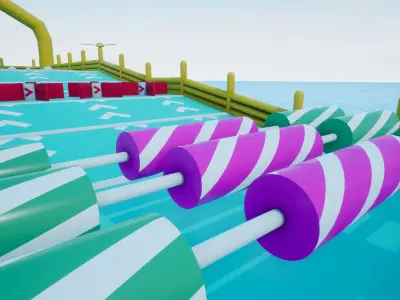 Platform Obstacle Course - Modular and Customizable Low-poly 3D model