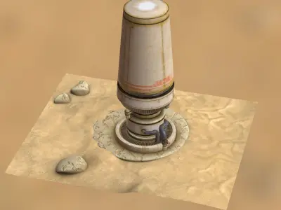 Realistic Sci-Fi Moisture Tower 3D model
