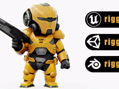 TOON TROOPER  ELIOT Rigged for Unreal Engine - Unity - MIXAMO  3D model