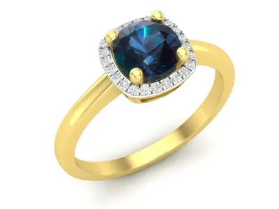 AV 349 Diamond Ladies Halo Style Bridal Engagement Ring 3D print model
