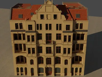 low poly building 3d model Low-poly 3D model
