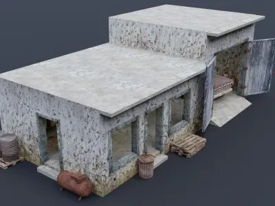 Old Garage  Low-poly 3D model