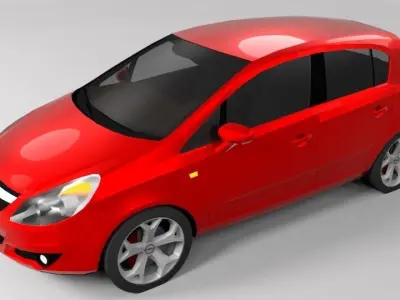 OPEL CORSA 2007 LOWPOLY Low-poly 3D model