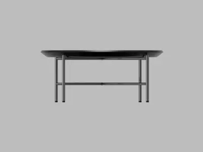 Round metal table 02 Low-poly 3D model