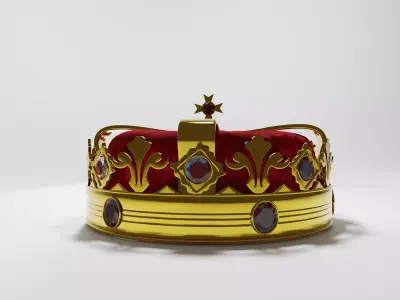 King crown with gems Free 3D model
