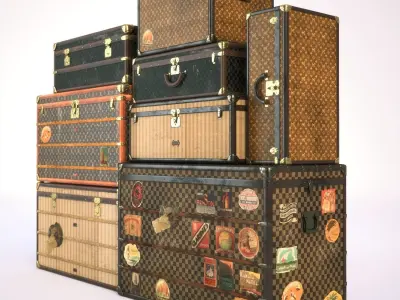 Louis Vuitton Vintage Trunks 3D model