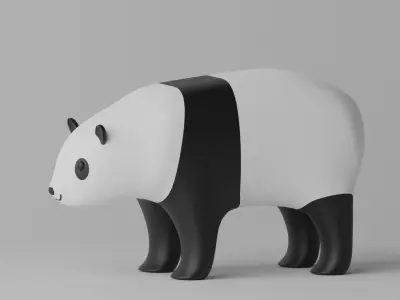Cartoon Panda Bear 3D model