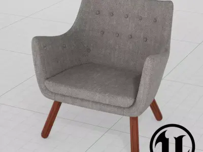 Finn Juhl Poet Chair UE4 Low-poly 3D model