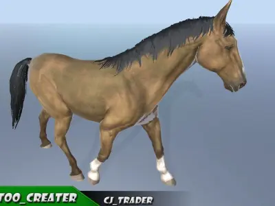 Horse Rigged-Animated 3D Model 3D model