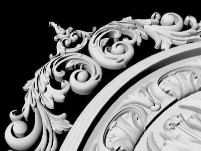 Central and corner decor ornament for furniture 3D model