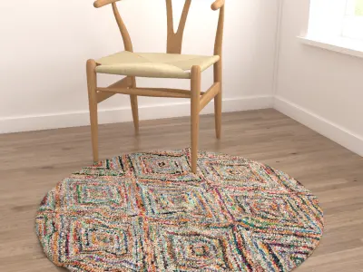 Round Rug Set 266 3D model