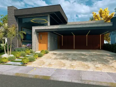 Modern House with console structure 3D model