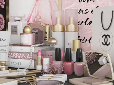 girls accessories  Low-poly 3D model