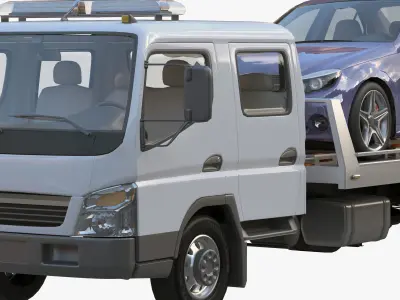 Tow truck double cab 3D model