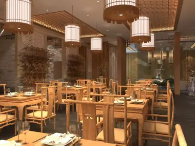 Chinese restaurant 3D model purchase
