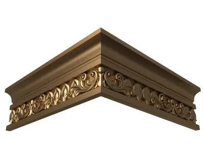 Cornice Decoration Molding 012 270 Degree Low-poly 3D model