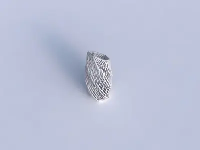 Vase twisted bent hexagon with twisted lattice tiles 3D print model