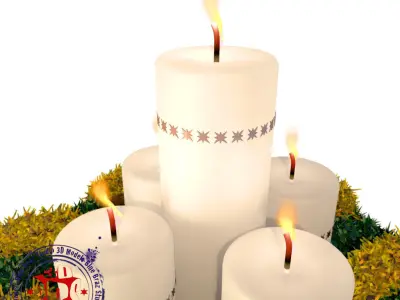 Christmas table wreath 3D model