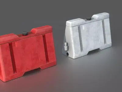 New Jersey barriers Low-poly 3D model