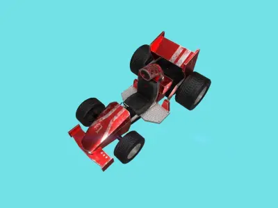 Kart Vehicle 04 - Racing Car - Red Formula-1 Low-poly 3D model