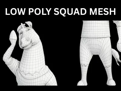 Cartoon Mascot Zebra Rigged Low-poly 3D model