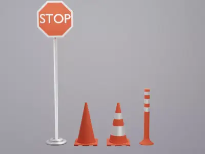 Traffic Cone 3D Model Low-poly 3D model buy