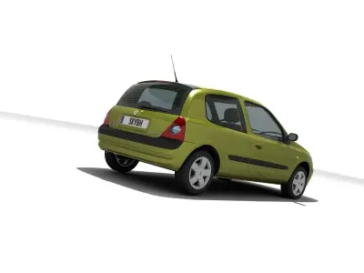 Renault Clio II 2001 with HQ interior Low-poly 3D model