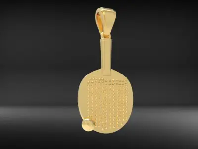 Ping Pong Racket Necklace 3D print model