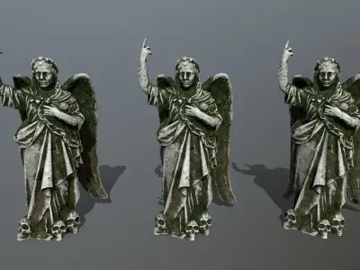 Angel Statue 02  Low-poly 3D model