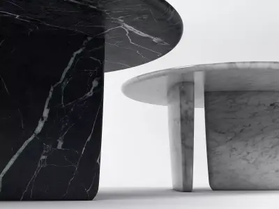 Tobi-Ishi table with rectangular shape 3D model