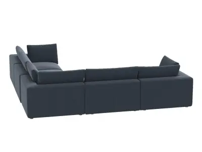 Commix Down Filled Overstuffed 5 Piece Sectional Sofa 3D model