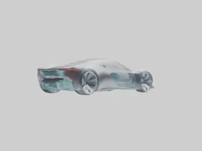 Concept Car with Transparent Bodywork model 3D model