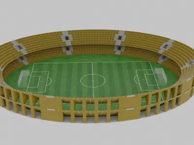 Football Stadium  Low-poly 3D model get