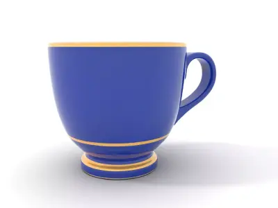 Classic Blue Ceramic Cup model pack Low-poly 3D model