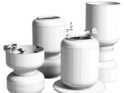 Glass vase 01-Golden period 3D model