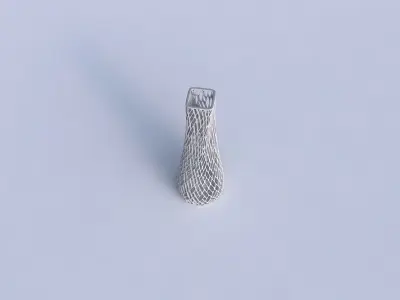 Vase semi quadratic with lattice tiles 3D print model
