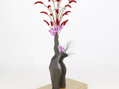 Decorative Set flower arrangement 3D model