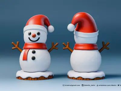 Snowman Miniature - Decorative - 3D Print 3D print model
