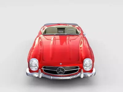 Fully Modelled Mercedes 300SL Roadster Red rev 3D model