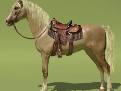 Cowboy Horse Palomino 3D model