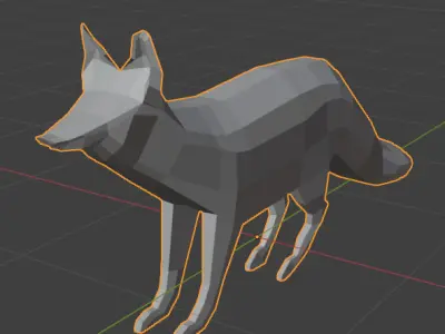 Fox Low Poly Low-poly 3D model